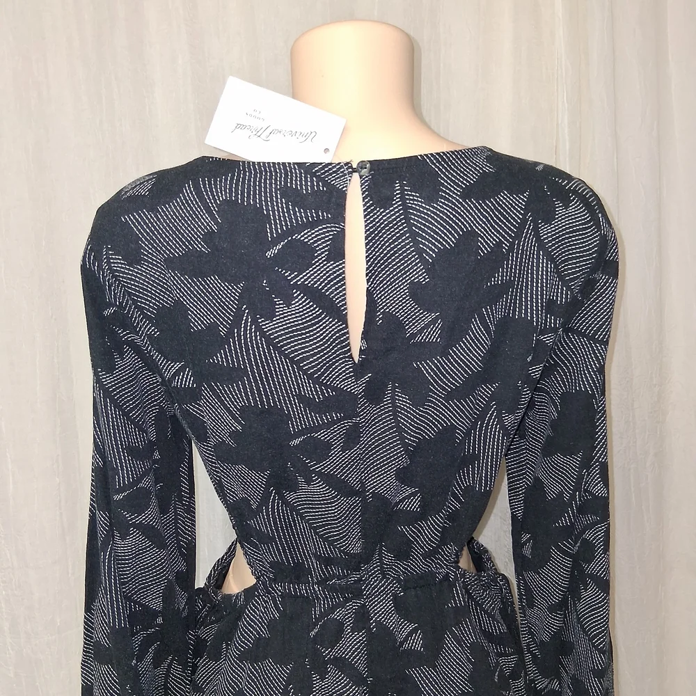 Universal Thread Black and Gray Long Sleeve Dress Women Size M - Picture 8 of 14